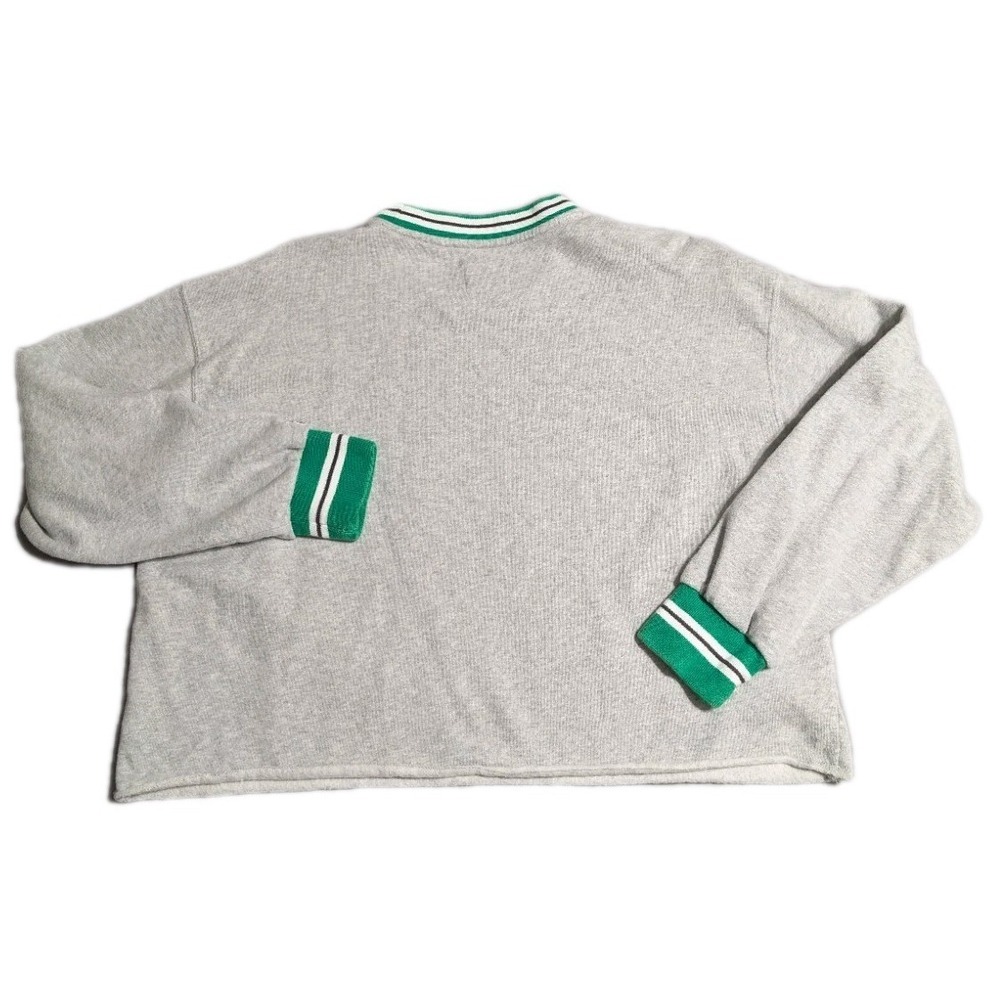 Tailgate Boston Celtics Cropped Sweatshirt‎ Womens Medium Gray Green Retro NBA - Picture 6 of 7